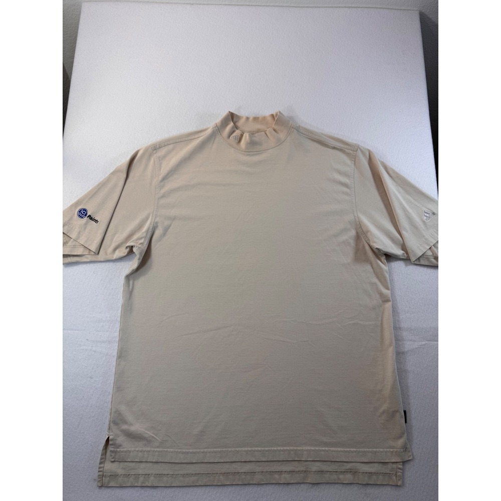 Adidas Climalite Mock Neck Shirt Mens Large Tan Beige Vintage 2004 560296